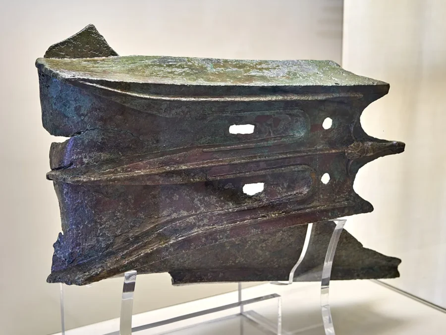Ancient Greek warship ram displayed at the Archaeological Museum of Piraeus