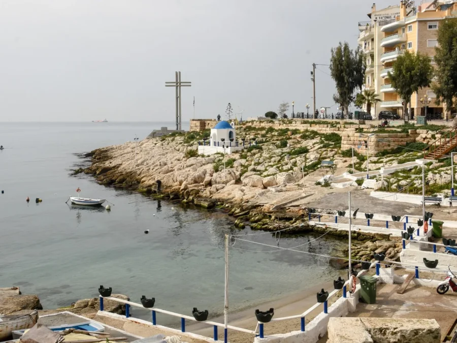 Small fishing harbour along the Peiraiki coast in Piraeus