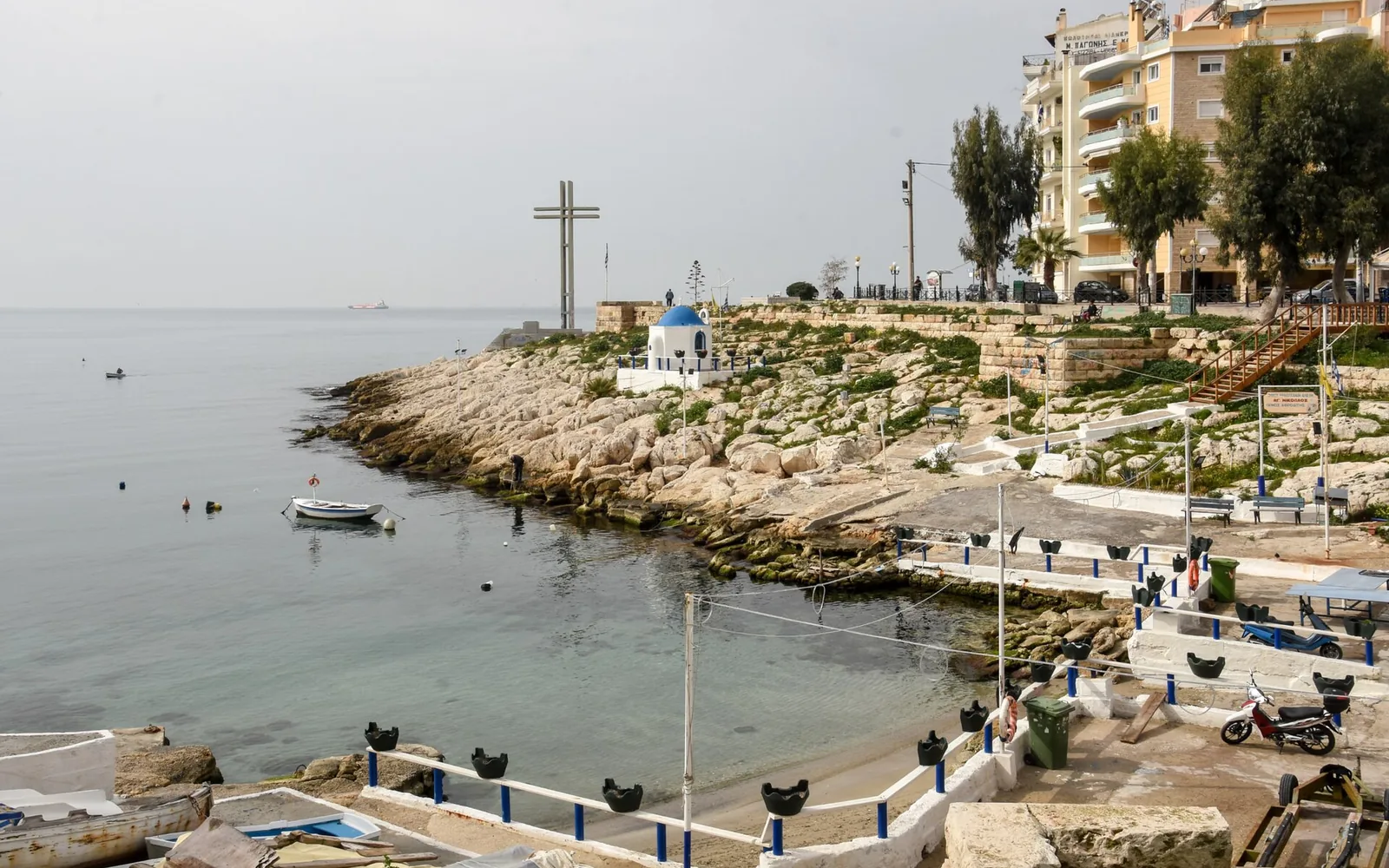 Small fishing harbour along the Peiraiki coast in Piraeus