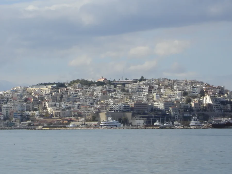 Kastella hillside seen across the harbour in Piraeus
