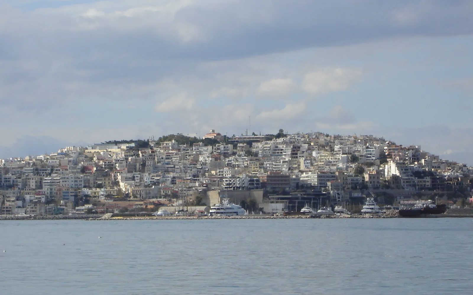 Kastella hillside seen across the harbour in Piraeus