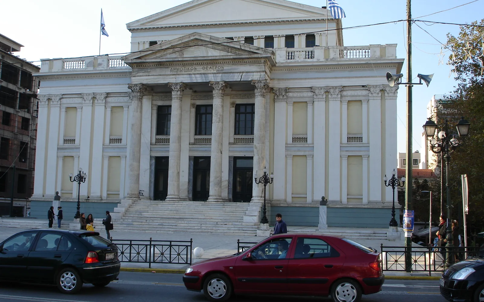 Neoclassical facade of the Municipal Theatre of Piraeus