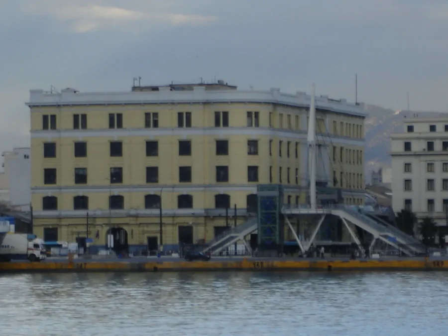 Historic Piraeus Metro station beside the port
