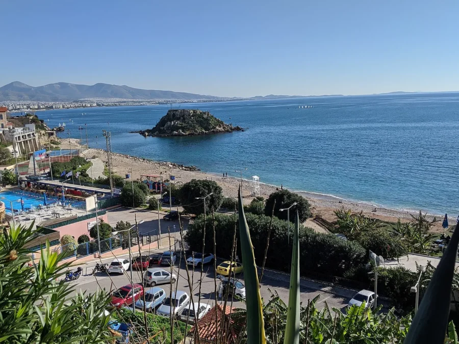 Votsalakia Beach and the Saronic Gulf in Piraeus