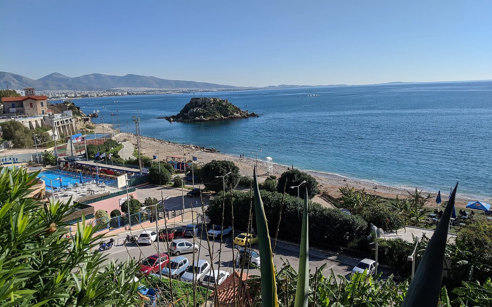 Votsalakia Beach and the Saronic Gulf in Piraeus